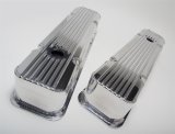 Hamburger's Performance Fabricated Aluminum Valve Covers 1129 Covers, Tall, Finned, Fabricated, Aluminum, Polished, Pontiac V8, Pair thumbnail 3
