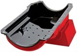 Hamburger's Performance Street Oil Pans 1175 Pans, Performance, Front Wet Sump, 8.00 qt. Capacity, Steel, Red, Baffled, 8.50 in. Depth, Ford, 351C, 351M, 400, Kit thumbnail 1