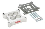 Hamburger's Performance Torque Flow CNC 1.5 Inch Carburetor Spacer 3210 Spacer, Flow, Aluminum, Clear Anodized, in. Thick, 4-Hole, Square Bore, Each thumbnail 1