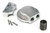 Hamburger's Performance Remote Oil Filter Mounts 3315 Mount, Remote, Single Style, Aluminum, Clearcoat, -12 AN O-ring Female Threads Inlet/Outlet, Includes -8 AN O-ring Auxiliary Port, Each thumbnail 1