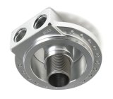 Hamburger's Performance Remote Oil Filter Mounts 3315 Mount, Remote, Single Style, Aluminum, Clearcoat, -12 AN O-ring Female Threads Inlet/Outlet, Includes -8 AN O-ring Auxiliary Port, Each thumbnail 2