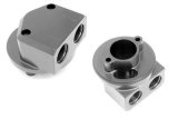 Hamburger's Performance Oil Filter Bypass Adapters 3328 Adapter, Aluminum, Clear, Anodized, Chevy, V-8, Each thumbnail 1
