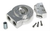 Hamburger's Performance Remote Oil Filter Mounts 3344 Mount, Remote, Single Filter, 3/4-16 in., Billet Aluminum, Clear Anodized, Each thumbnail 2