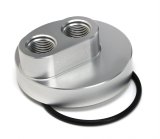 Hamburger's Performance Oil Filter Bypass Adapters 3352 Adapter, Spin-On, Bypass, Billet Aluminum, Each thumbnail 1