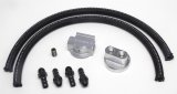 Hamburger's Performance Billet Aluminum Remote Oil Filter Relocation Kits 3353 Kit, Single Filter, 3/4-16 in. Threads, 3/4-16 in. Engine Threads, Kit thumbnail 1