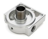 Hamburger's Performance Oil Filter Mounts 3407 REMOTE FILTER BASE, Sngl Remote Base; 1 1/2in-12 Nipple (Fram HP6 or equivalent); Flows Right-to-Left thumbnail 2