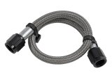 Nitrous Outlet Stainless Steel Braided Hoses 00-20400 Hose, Steel, -4 AN Female Ends, Black Fittings, 12 in. Length, Each thumbnail 1