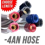 Nitrous Outlet Stainless Steel Braided Hoses 00-20590 96" -4AN Hose (Black Fittings) thumbnail 2