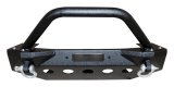 RT Off-Road Heavy-Duty Bumpers for 2020 GLADIATOR, 2018-2021 WRANGLER - RT20045 Bumper, Front, Fabricated, Stinger, Steel, Stubby, Winch Mount, Two LED Pods, Black Textured Powdercoated, Jeep, Each thumbnail 1