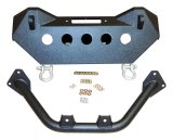 RT Off-Road Heavy-Duty Bumpers for 2020 GLADIATOR, 2018-2021 WRANGLER - RT20045 Bumper, Front, Fabricated, Stinger, Steel, Stubby, Winch Mount, Two LED Pods, Black Textured Powdercoated, Jeep, Each thumbnail 2