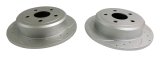 RT Off-Road Drilled and Slotted Rotor Sets RT31026 Brake Rotors, Rear, Cross-drilled Surface, Iron, Natural, 12.750 in. O.D., Jeep, Pair thumbnail 1