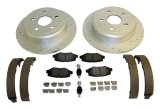 RT Off-Road Performance Brake Kits RT31028 Rotors and Pads, Rear, Cross-drilled and Slotted Surface, Semi-metallic Pads, Jeep, Kit thumbnail 1