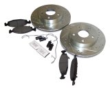 RT Off-Road Performance Brake Kits RT31035 Rotors and Pads, Front, Cross-drilled and Slotted Surface, Semi-metallic Pads, Jeep, Kit thumbnail 1