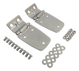 RT Off-Road Hood Hinges for 1997-2006 WRANGLER - RT34057 Hinges, Stainless Steel, Polished, Jeep, Pair thumbnail 1