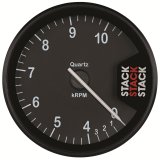 Stack Clubman Tachometers ST200-04105 Tachometer, Clubman, 0-10,5000 RPM, 3 1/8 in. Diameter, Black Face, Analog, Electrical, Each thumbnail 1