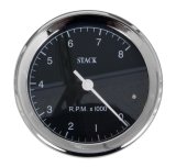Stack Clubman Classic Tachometers ST200C-08 Tachometer, Clubman, 0-8,000 RPM, 3 1/8 in. Diameter, Black Face, Analog, Electrical, Each thumbnail 1