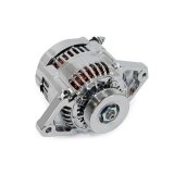 Top Street Performance Mini Race Alternators ES1004C Alternator, Denso, Internal Regulator, 90 Amp, Chrome, Rod, Race, Each thumbnail 1
