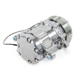 Top Street Performance Sanden Air Conditioning Compressors HC5005C Compressor, SD-7, Aluminum, Chrome, 6-groove, serpentine, R-134A, Each thumbnail 2