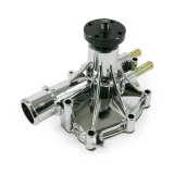 Top Street Performance Mechanical Water Pumps HC8054C ALUMINUM MECHANICAL WATER PUMP - 1985-93 FORD SB 302/351W, REVERSE ROTATION, CHROME thumbnail 1