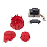 Top Street Performance HEI Distributor Upgrade Kits JM6993R-KT TUNE-UP KIT - OEM CAP, ROTOR, 65K VOLT COIL & MODULE, 6-CYLINDER ENGINE , RED thumbnail 1