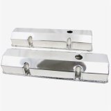 Top Street Performance Fabricated Aluminum Valve Covers JM8091-8P Covers, Tall, Aluminum, Polished, with Breather Hole, Short Bolt, Chevrolet, Small Block, Pair thumbnail 3
