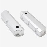Top Street Performance Fabricated Aluminum Valve Covers JM8093-8CA Covers, Aluminum, Clear Anodized, Tall, Stock Mounting Style, Breather Holes, Ford, 4.3L, 4.7L, 5.0L, 5.8L, Pair thumbnail 2