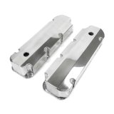 Top Street Performance Fabricated Aluminum Valve Covers JM8094-8P Covers, Tall, Stock Mounting Style, Short Bolt, Aluminum, Polished, Plain Top, with Breather Holes, Ford, 429, 460, Pair thumbnail 1