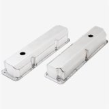 Top Street Performance Fabricated Aluminum Valve Covers JM8098-8P Covers, Tall, Aluminum, Polished, Short Bolt, Ford, Big Block FE, Pair thumbnail 1