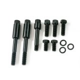 Top Street Performance Power Steering Pump Brackets JM9105BK Brackets, Driver Side, Upper and Lower, Billet Aluminum, Black, Chevy, Kit thumbnail 1