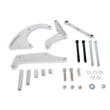 Top Street Performance Air Conditioning Compressor Bracket Kits JM9106C A/C Bracket, Chevy SB, Long Water Pump, Billet Aluminum, Chrome, Left Side, Kit thumbnail 1