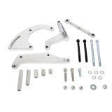 Top Street Performance Air Conditioning Compressor Bracket Kits JM9106P A/C Bracket, Chevy SB, Long Water Pump, Billet Aluminum, Polished, Left Side, Kit thumbnail 1
