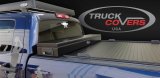 Truck Cover USA American Work Covers CRT100 Tonneau Covers, Covers, Retractable, Hard Style, Aluminum, Black Textured, 8 ft. Bed Length, Ford, Each thumbnail 1