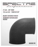 Spectre Tube Intake 3in od 90 Degree - Black thumbnail 5