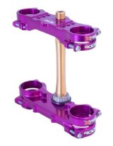 XTrig 2024 Yamaha YZ250F/ 23+ YZ450F ROCS Tech Triple Clamp 22 mm. Offset M12 - Purple thumbnail 2