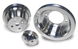 March Performance Chevy V-Belt Pulley Kits 6010 Set, V-Belt, Aluminum, Clear Powdercoated, Chevy, Small Block, Short Water Pump, Set of 3 thumbnail 2