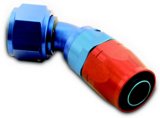 Fitting - Hose End - 200 Series - 45 Degree - 8 AN Hose to 8 AN Female - Aluminum - Blue / Red Anodized - Each thumbnail 1