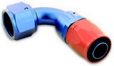 Fitting - Hose End - 200 Series - 90 Degree - 8 AN Hose to 8 AN Female - Aluminum - Blue / Red Anodized - Each thumbnail 1