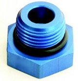 Fitting - Plug - 12 AN - O-Ring - Hex Head - Aluminum - Blue Anodized - Each thumbnail 1