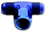 Fitting - Adapter Tee - 3 AN Female x 3 AN Male x 3 AN Male - Aluminum - Blue Anodized - Each thumbnail 1