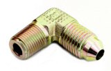 Fitting - Adapter - 90 Degree - 3 AN Male to 1/8 in NPT Male - Steel - Cadmium - Each thumbnail 1