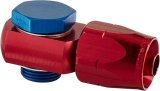 Fitting - Hose End - Banjo - Straight - 6 AN Hose to 9/16-24 in Banjo - Aluminum - Blue / Red Anodized - Each thumbnail 1