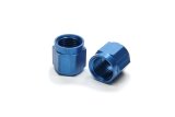 Fitting - Tube Nut - 6 AN - 3/8 in Tube - Aluminum - Blue Anodized - Pair thumbnail 1