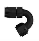 Fitting - Hose End - AQP/Startlite - 150 Degree - 8 AN Hose to 8 AN Female Swivel - Aluminum - Black Anodized - Each thumbnail 1