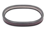 Air Filter Element - 14.5 x 12 in Oval - 1.5 in Tall - Wire Mesh Included - Reusable - Red - Each thumbnail 1