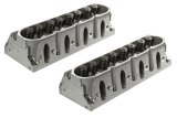 Cylinder Head - LS1 Mongoose Strip - Assembled - 2.080 / 1.600 in Valves - 230 cc Intake - 62 cc Chamber - 1.270 in Springs - Angle Plug - Aluminum - GM LS-Series - Pair thumbnail 1