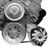 Alternator Bracket - Driver Side - Low Mount - Block Mount - Steel - Natural - Short Water Pump - GM Alternator - Small Block Chevy - Kit thumbnail 1