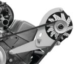 Alternator Bracket - Driver Side - High Mount - Water Pump / Exhaust Mount - Steel - Natural - Short Water Pump - GM Alternator - Small Block Chevy - Kit thumbnail 1