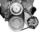 Alternator Bracket - Driver Side - Low Mount - Block Mount - Steel - Natural - Long Water Pump - GM Alternator - Small Block Chevy - Kit thumbnail 1