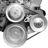 Power Steering Pump Bracket - Driver Side - Block Mount - Steel - Natural - Saginaw Pump - Long Water Pump - Small Block Chevy - Kit thumbnail 1