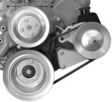 Power Steering Pump Bracket - Driver Side - Block Mount - Steel - Natural - Saginaw Pump - Long Water Pump - Big Block Chevy - Kit thumbnail 1